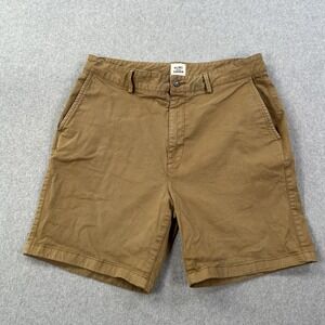 Flint And Tinder Chino Shorts Mens 33 Brown Stretch Cotton Casual Flat Front